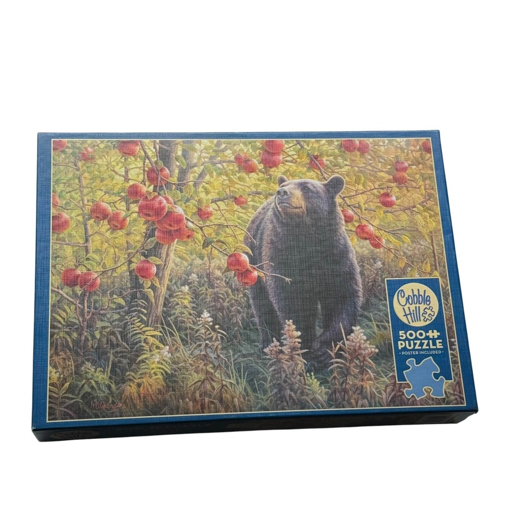 Cobble Hill Den Dreams Black Bear Apple Orchard 500 Piece Jigsaw Puzzle 85091